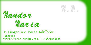 nandor maria business card